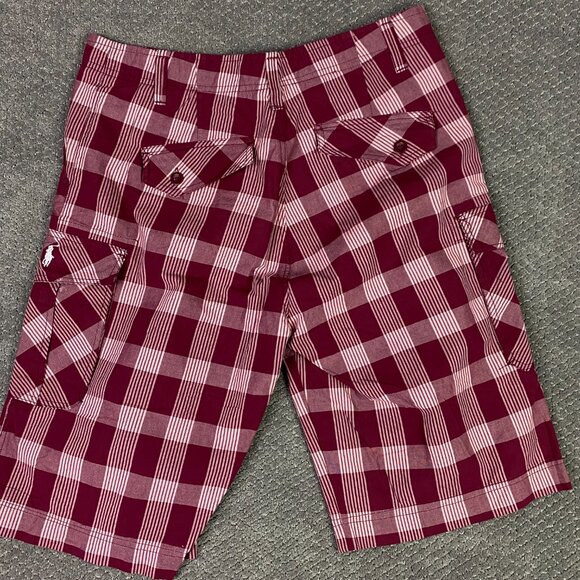 Vintage NWOT Polo Ralph Laruen Cargo Shorts Men's 36 Red Check Plaid - Picture 4 of 12